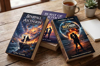 design a cinematic and professional romance book cover