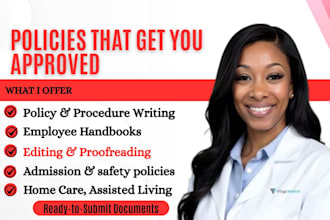 setup non medical care, write policy manual, licensing documents for new jersey