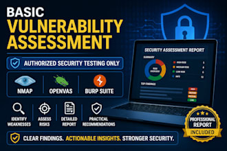 perform a basic vulnerability assessment, pentesting, provide a security report