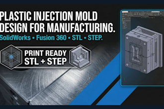 design plastic injection mold silicone mold cad for manufacturing print stl