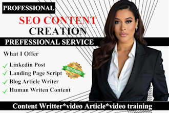 write SEO blog article post, linkedin post, content writting