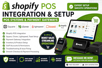 integrate shopify pos, square , clover, lightspeed, payment gateways