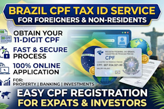register your brazil cpf tax id number for foreigners and nonresidents