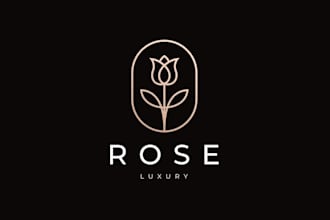 do modern luxury feminine, floral, rose and beauty logo design