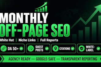 monthly off page seo white hat link building backlinks