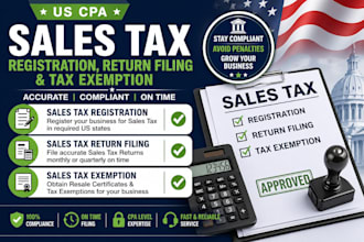 do US CPA sales tax registration, sales tax return filing, sales tax exemption