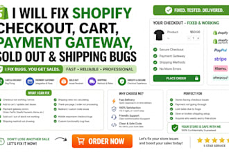 fix shopify checkout cart payment gateway soldout and shipping bugs