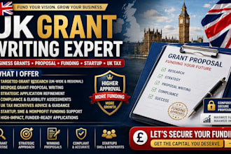 uk grant writing expert business grants proposal funding startup UK tax