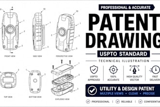 create uspto patent drawings for utility and design patent