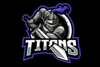 create modern knight mascot logo design service for business