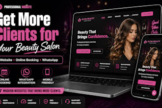create a modern barbershop or beauty salon website with online booking