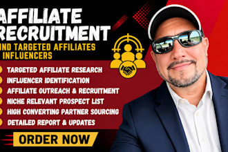 recruit targeted affiliates and influencers for your affiliate