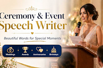 write speech and design slides for your presentation
