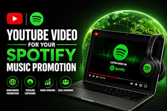 youtube video for your spotify music promotion for worldwide