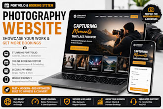 create photography website with portfolio and booking system