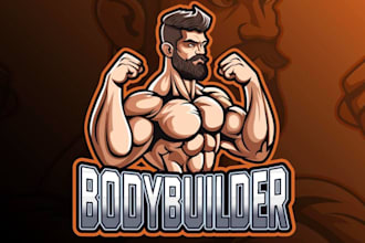 create bodybuilding mascot logo design service for business