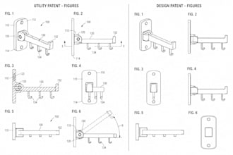 create uspto patent drawing, utility patent illustration and design patent
