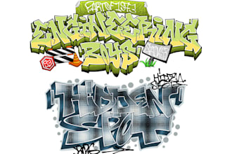 create custom graffiti,for you name design or brand