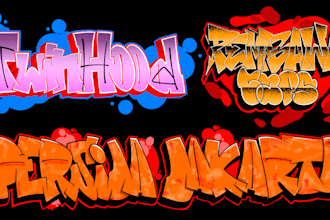 create custom graffiti,for you name design or brand