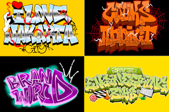 create cool graffiti letter foryou,with my cool style