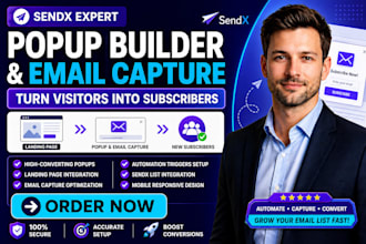 setup sendx popup form email capture form landing page form automation trigger