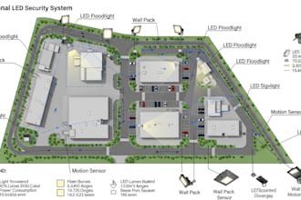 design professional led security lighting systems and lighting layouts