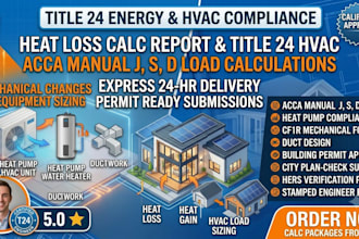 title 24 heat loss calc report hvac manual j load calculation solar permit