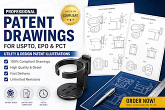 make professional patent drawings and illustrations for uspto and epo filling