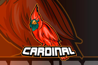 create awesome cardinal e sport mascot logo with express delivery