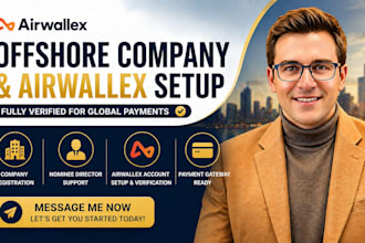 register offshore company and verified airwallex for global payments