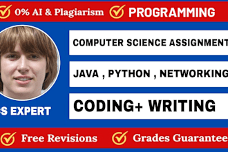 do computer science assigned, java, cpp, python programming tasks and projects
