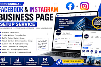 do facebook and instagram business page setup and full optimization