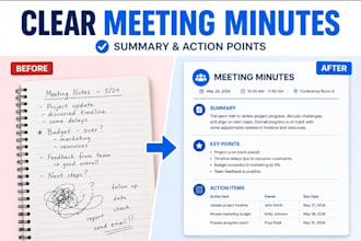 turn your meeting recording into professional meeting minutes