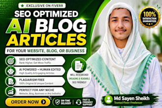write SEO optimized ai blog articles for your website, blog, or business