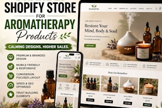 create a branded high converting shopify website for aromatherapy products