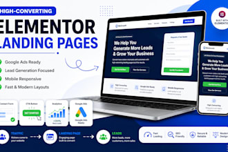 design wordpress elementor landing page for lead generation and ads