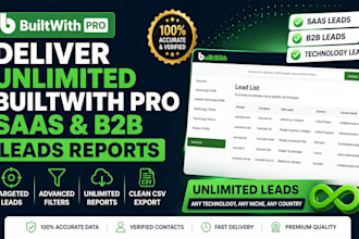 deliver unlimited builtwith pro saas and b2b leads reports