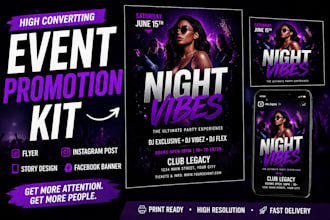design event flyers and social media graphics