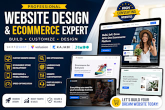 build customize design shift4shop volusion kajabi jimdo website landing page