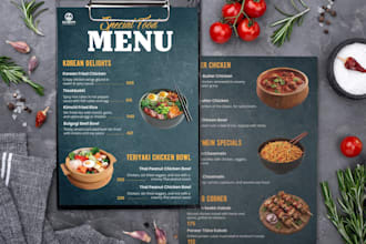 design restuarant trifold menu brochure tv menu chalkboard menu price list spa