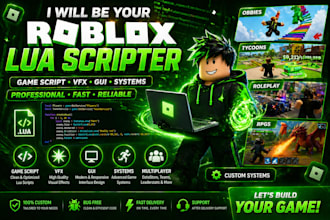 roblox game script vfx gui develop obbies tycoons roleplay rpgs, lua scripter