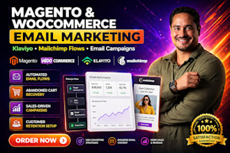 do magento woocommerce email marketing klaviyo mailchimp flows email campaign