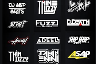 design modern dope music, dj, band, artist or musician logo