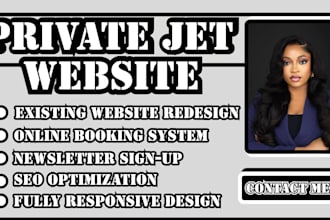 private jet website, jet charter website design, luxury aviation website