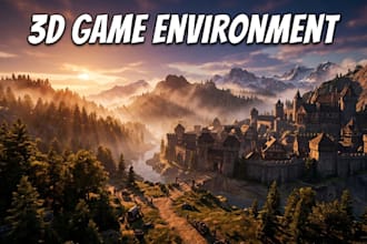 design 3d game environment metaverse environment in blender or unreal engine
