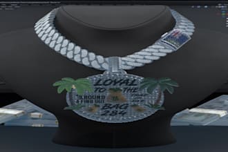 create custom 3d iced out chain or pendant for gta fivem