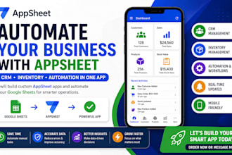 build appsheet app, automate google sheets crm, inventory management system