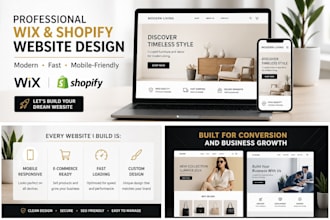 create a high converting wix or shopify website