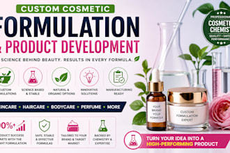 be your cosmetic formulation chemist for skincare and product