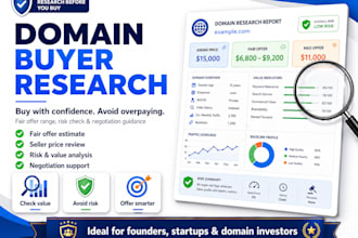 research a domain before you buy and suggest a fair offer